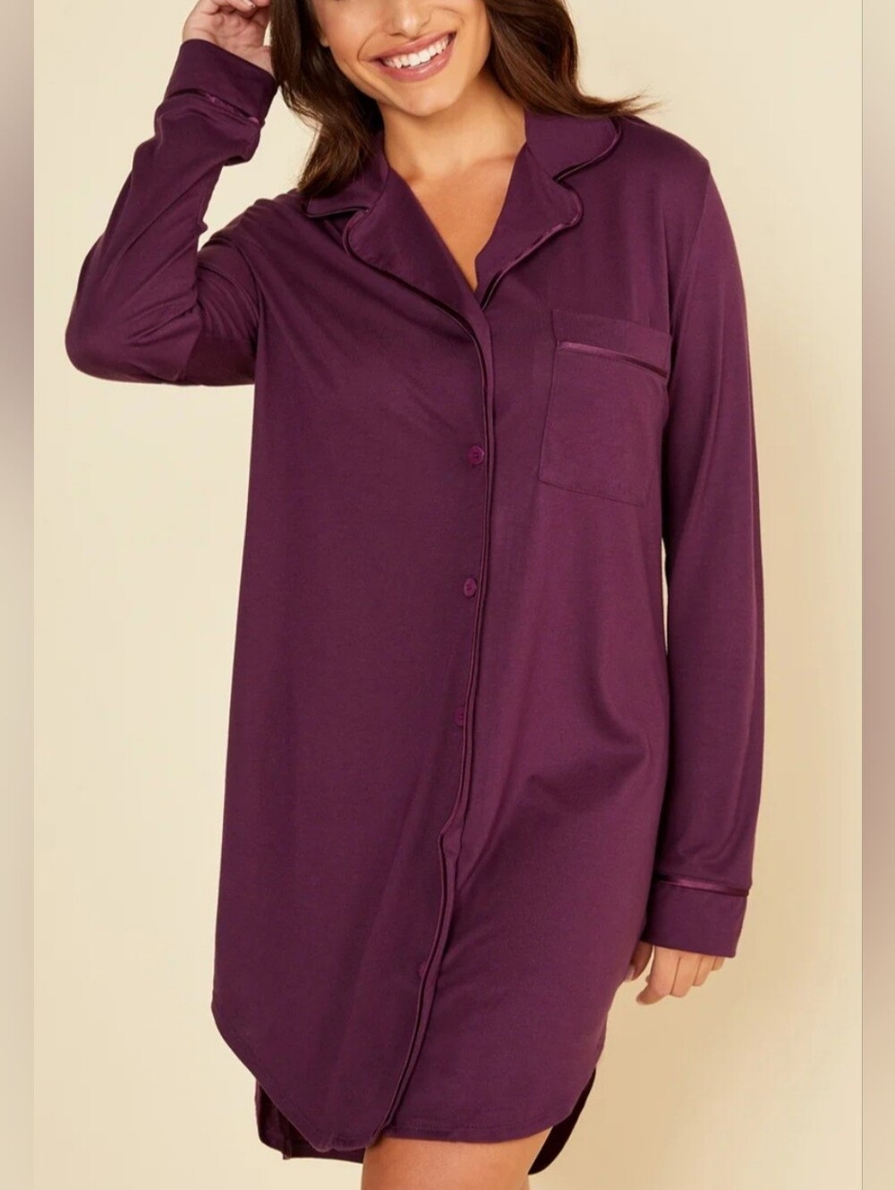 Cosabella Pajama Sleep Shirt Plum Wine Color Size Medium